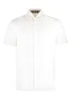 Burberry Stretch-cotton Ekd-embroidered Slim Shirt In White