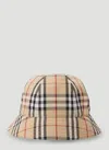 Burberry Signature Check Bucket Hat In Cream