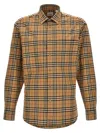 Burberry Men's Embroidered Poplin Shirt In Brown
