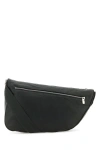 Burberry Men Slate Leather Large Shield Crossbody Bag In Black
