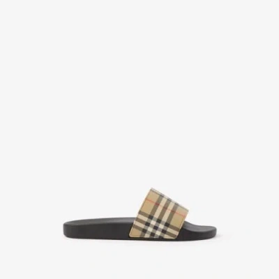 Pre-owned Burberry Men's Slides/msrp $390/beige/size 42/100% Authentic