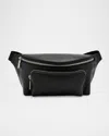 Burberry Men's Small Check Leather Belt Bag