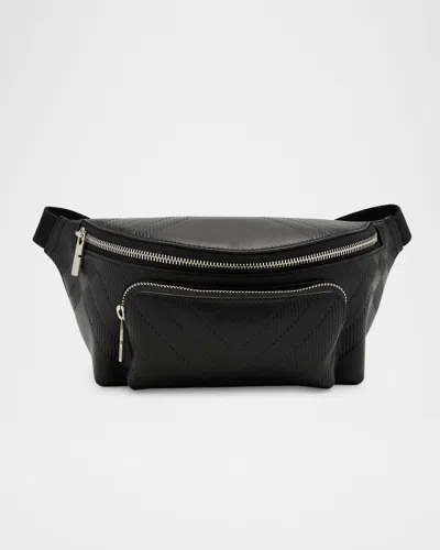 Burberry Men's Small Check Leather Belt Bag