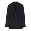 Burberry Men's Smoked Navy Sloane Slim Fit Wool Tailored Jacket In Blue