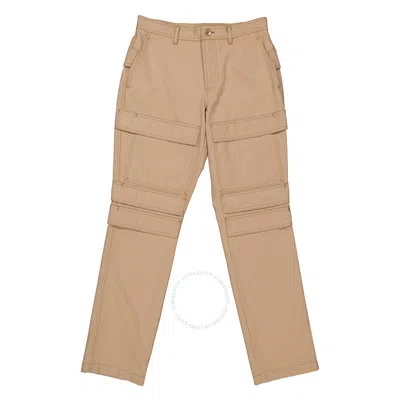 Burberry Men's Soft Fawn Panel-detail Cargo Trousers In Brown