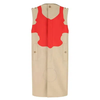 Burberry Men's Soft Fawn Reconstructed-print Sleeveless Car Coat In Multi