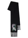Burberry Men Check Label Cashmere Scarf In Black