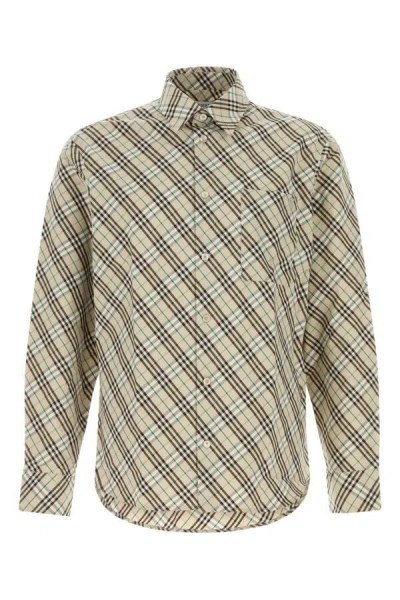 BURBERRY BURBERRY MEN EMBROIDERED POPLIN SHIRT