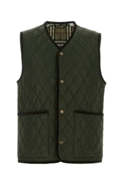 BURBERRY BURBERRY MEN ARMY GREEN NYLON JACKET