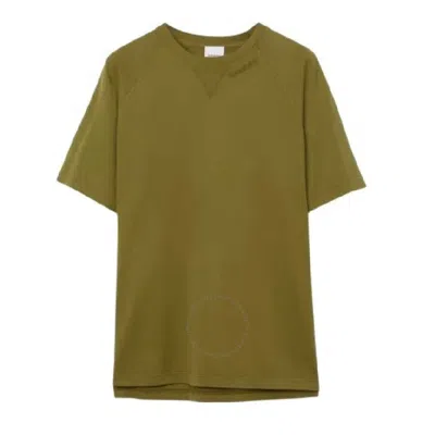 Burberry Men's Spruce Green Molesey Logo Embroidered Cotton T-shirt