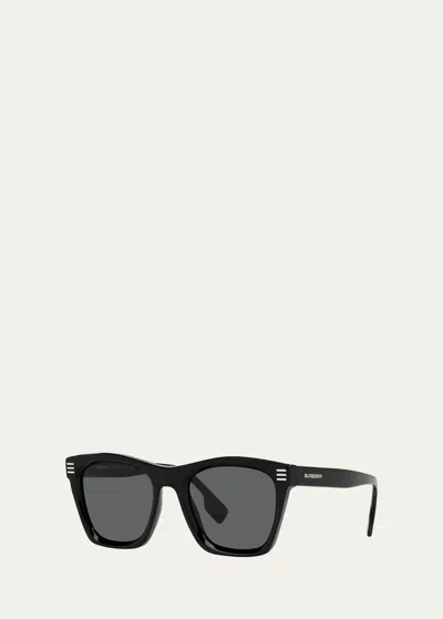 Burberry Men's Square Acetate Sunglasses In Black