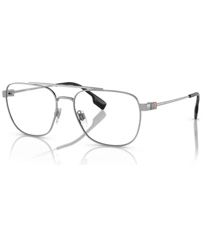 Burberry Men's Square Eyeglasses, Be1377 57 In Silver-tone