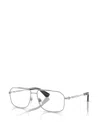 Burberry 56mm Rectangle Optical Glasses In Silver