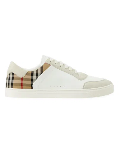 Burberry Stevie Leather Sneakers In White