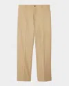 Burberry Logo-embroidered Cotton Chino Trousers In Neutral
