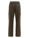 Burberry Cargo Trousers With Belt Loops And Stitch Detailing In Brown