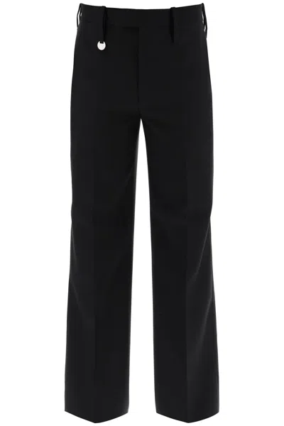 Burberry Men's Straight Leg Wool Trousers For Ss24 In Black