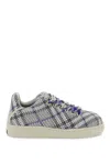 BURBERRY MEN'S STRETCH NYLON SNEAKERS WITH CHECK PATTERN AND ENAMEL-COATED BARBED WIRE