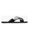 Burberry Stripe Shield Ekd Leather Sandals In Black