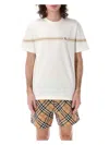Burberry Men's Striped Cotton T-shirt In White