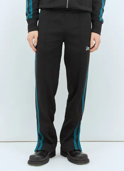 Burberry Striped Jersey Track Pants In Black