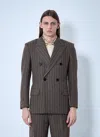 Burberry Men Striped Wool Tailored Blazer In Multicolor