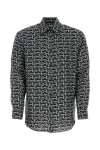 Burberry Long Sleeve Shirt With All-over Monogram Print In Multicolor
