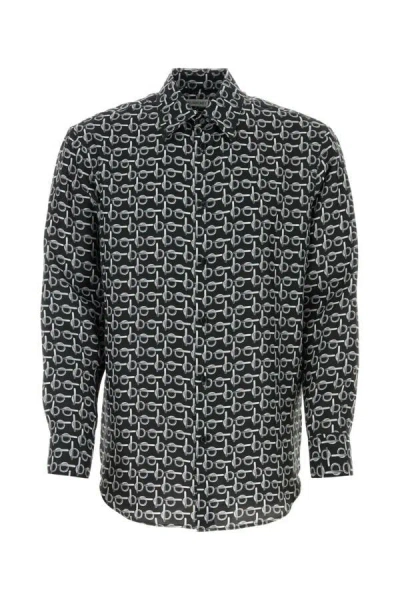BURBERRY BURBERRY MEN PRINTED SILK OVERSIZE SHIRT