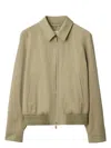 Burberry Cotton Jacket With Collar And Pockets In Neutral
