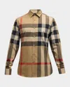 Burberry Summerton Long-sleeved Check Shirt In Brown
