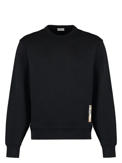 BURBERRY MEN'S SWEATSHIRT WITH LOGO PATCH
