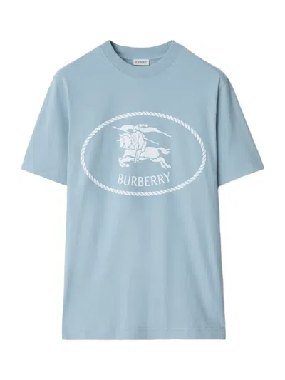Burberry Slim-fit Logo-print Cotton-jersey T-shirt In Blue