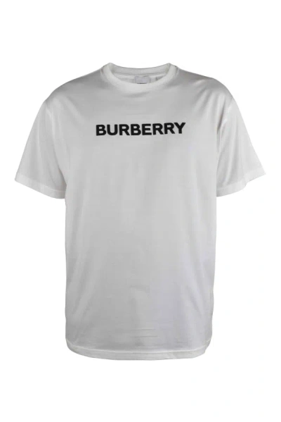 Burberry Logo-embroidered Cotton T-shirt In White