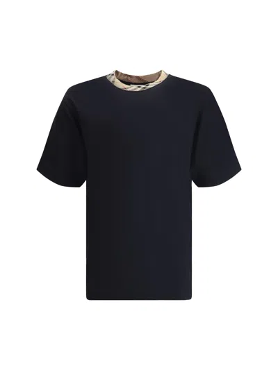 Burberry Men T-shirt With Archivio Check Collar