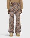 Burberry Men Check Linen-blend Pants In Linden Ip Check