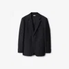Burberry Tailored Jacket Crafted With Dark Navy Wool Twill In Navy