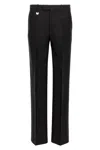 Burberry Suit Pants In Navy Blue Wool. Straight-leg Cut. Zippered Closure And Belt Clip. In Black