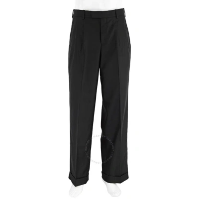 Burberry Men's Tailored Wide Leg Trousers In Black