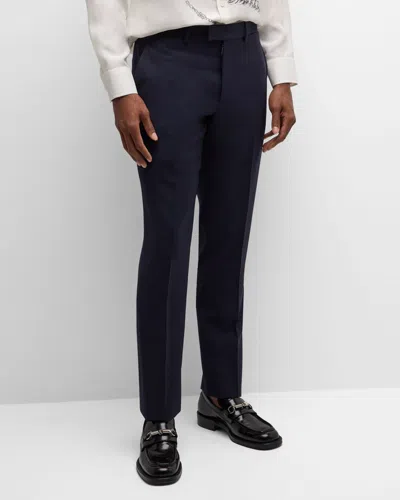 Burberry Men's Tailored Wool Trousers In Navy