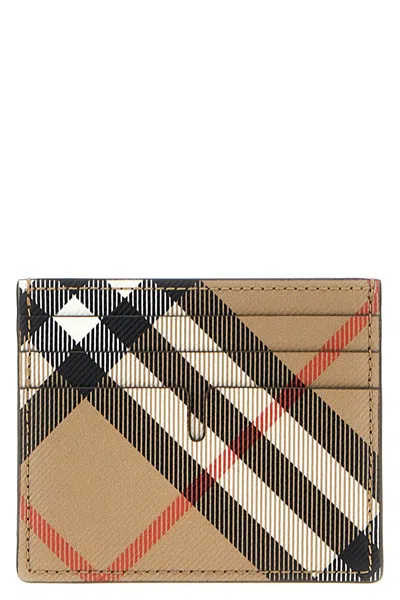 Burberry Men 'tall Check' Card Holder In Cream