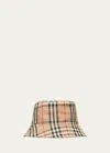 Burberry Men's Tb Check Bucket Hat In Archive Beige