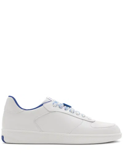 Burberry Terrace Leather Low-top Sneakers In White | ModeSens