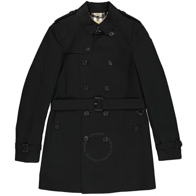 Burberry Men's The Chelsea Mid-length Black Trench Coat In Red/black