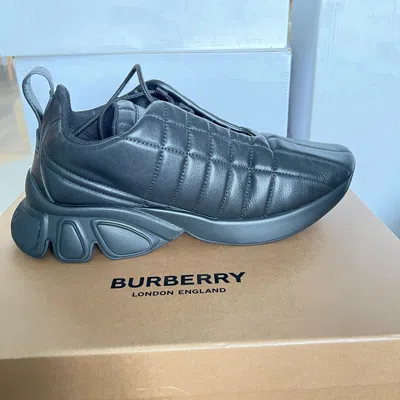 Pre-owned Burberry Men's Tnr Classic Quilted Leather Sneaker Black, Sizes 42, 43, 45