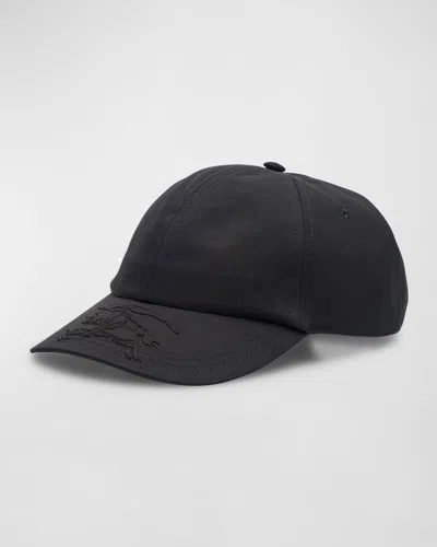 Burberry Men's Tonal Ekd Baseball Cap In Black