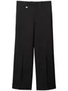 Burberry Wool And Silk Tailored Pants In Black