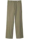 Burberry Straight-leg Cotton Trousers In Green