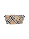 Burberry Check Pattern Messenger Bag With Adjustable Strap In Beige