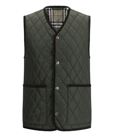 BURBERRY MEN'S V NECK SNAP BUTTON VEST