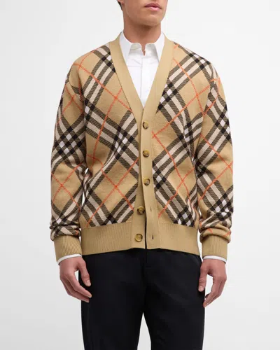 BURBERRY MEN'S VINTAGE CHECK CARDIGAN